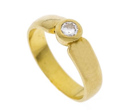 Brillant-Solitär-Ring GG 585/000 mit einem Brillanten 0,16 ct W/SI, RG 54, 4,5 g