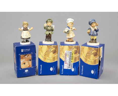 Konvolut aus 4 Hummelfiguren, Goebel, darunter: Rosi, Exclusive Edition, 2006, sign., polychrom bemalt, Modellnr. 912/D, H. 1