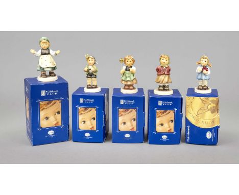 Konvolut aus 5 Hummelfiguren, Goebel, darunter: Zensi, Exclusive Edition, 2006, sign., polychrom bemalt, Modellnr. 912/C, H. 