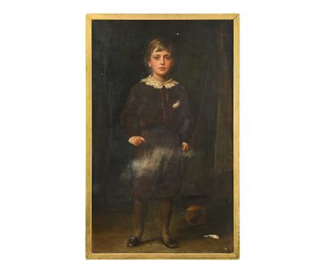 Henry Weigall (1829-1925) Portrait of the artist's son, Fitzroy Weigall (1867-1961), standing full lengthsigned with monogram