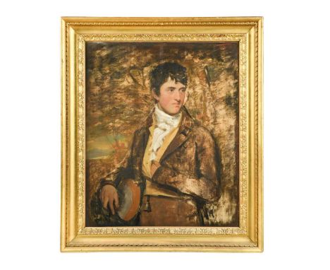Sir David Wilkie, RA (1785-1841) Portrait of Andrew Christie (1788-1821) of Pitlessie, Fife, standing half-length in a landsc