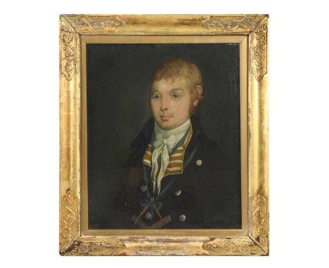 English Provincial School, 18th century Portrait of a young gentleman wearing a masonic pendant, said to be a member of the O