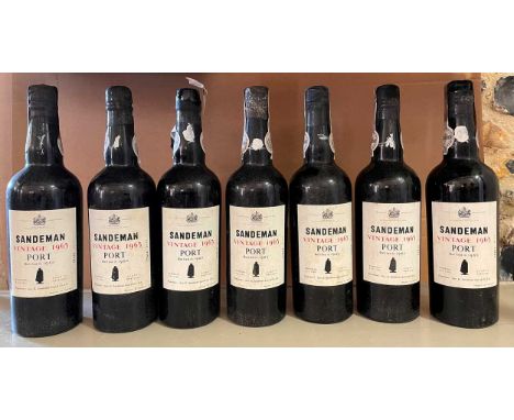 Sandeman's Vintage Port 1963, bottled 1965, levels base of neck or better, 7 bottles