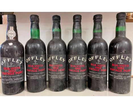 Offley's Boa Vista Vintage Port 1962,  12 bottles, levels: 2 very top shoulder, 10 base of neck or better (12)