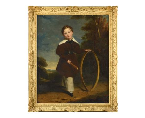 Attributed to Ramsay Richard Reinagle, RA (1775–1862) Portrait of a boy, said to be Henry Lee, standing full length in a land