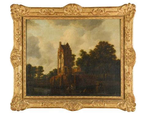 Attributed to Cornelis Gerritsz. Decker (c.1615-1678) The tower of Kostverloren on the River Amsteloil on canvas60 x 74cmProv
