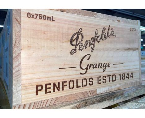 Penfolds Grange 2013,  6 bottles in owc.This wine is in bonded storage at LCB near Cambridge. It is offered in bond only, but