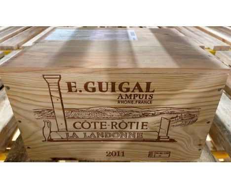 Cote Rotie La Landonne, Guigal 2011,  6 bottles in owc.This wine is in bonded storage at LCB near Cambridge. It is offered in