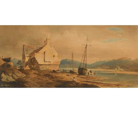 John Varley, OWS (1778-1842) On the Welsh Coastsigned and dated 'J. Varley 1812' (lower right)watercolour on paper21.5 x 47cm