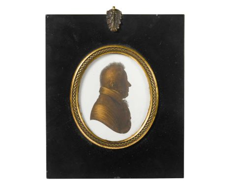 Circle of John M Field (1771-1841) Portrait silhouette of a gentlemanpainted on plaster and bronzed8.5 x 7cmSome light surfac