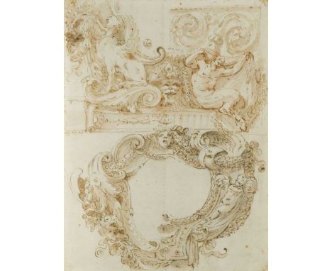Follower of Giovanni Francesco Grimaldi Architectural studies pen and ink with pencil and wash on paper 27 x 20cmProvenance:P