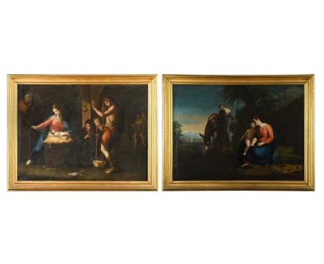 Francesco Pascucci (1748 - after 1804) The Adoration of the Shepherds; and The Holy Family beneath a palm tree resting in Egy