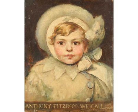 Henry Weigall (1829-1925) Portrait of the artist's grandson, Anthony Fitzroy Weigallsigned with monogram and dated 'HW / 1914