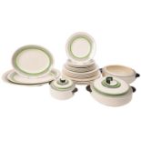 A Royal Doulton Art Deco service, in the Radiance pattern and comprising six 27cm plates,