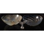 Two Lalique bowls, Coquilles and Poisson,