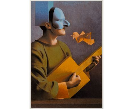 After Jane Lewis (b. 1953) -The Box Guitar -Silkscreen -55 x 36cm - 96 x 74.5cm framed -Signed in pencil lower right margin -