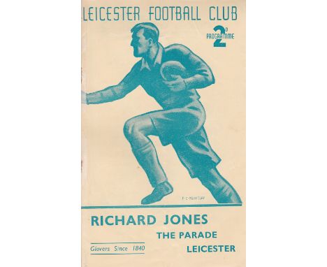 LEICESTER RUGBY 1937    Leicester Rugby programme v Bedford, 4/9/1937, fold, rusting staples.   Generally good