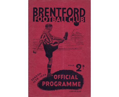 BRENTFORD - GRIMSBY 1939   Brentford home programme v Grimsby,4/2/1939, fold, no writing.  Good
