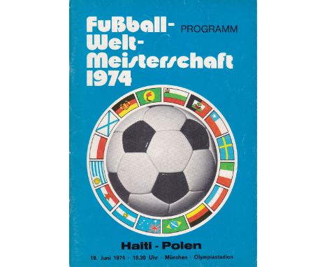 WORLD CUP 74  Official programme, Haiti v Poland, 19/6/74 in Munchen.  Good