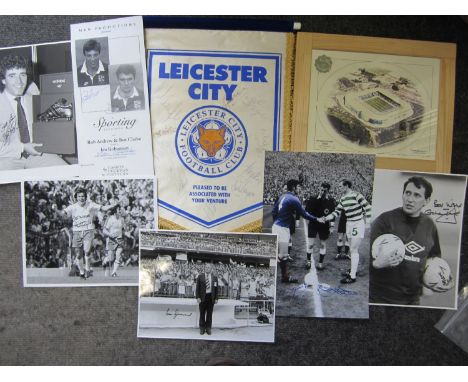 SPORTING AUTOGRAPHS     Seven items that have been autographed, mainly football related with one item relating to Rugby Union