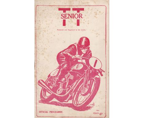 TT RACE 1938   Official programme for the Senior Tourist Race, 17th June 1938, 32 pages, pencil results noted, numerous pictu