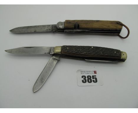 Pocket Knives:- Griffiths of Sheffield, with three blades, stag scales, nickel silver bolsters and brass linings, 10cm closed