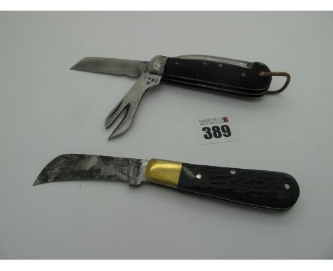 I.X.L. Wostenholm Jack Knife, with single blade, can opener, marlin spike, screwdriver and lanyard ring, 9.5cm closed; plus a