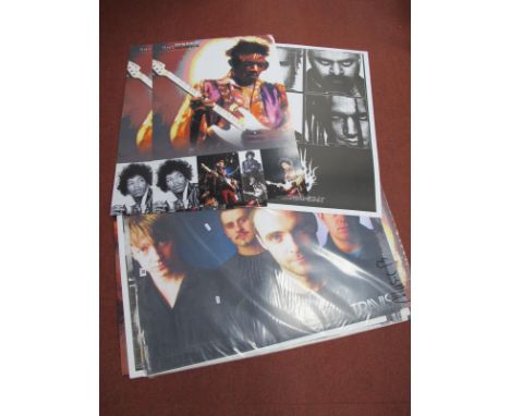 Posters: Various Artists, such as Morrissey, Jimi Hendrix, Black Eyed Peas, Travis, Static-X. Michael Jackson, Radiohead, 60 