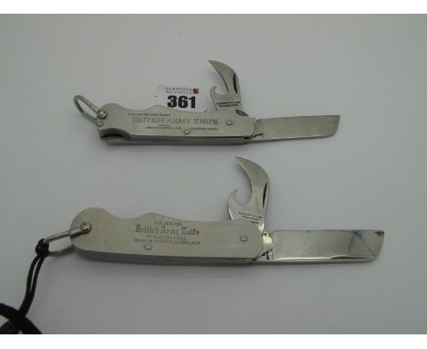 Jack Knives; The Genuine British Army Knife, with single blade, tin/bottle opener, marlin spike, screwdriver and lanyard ring