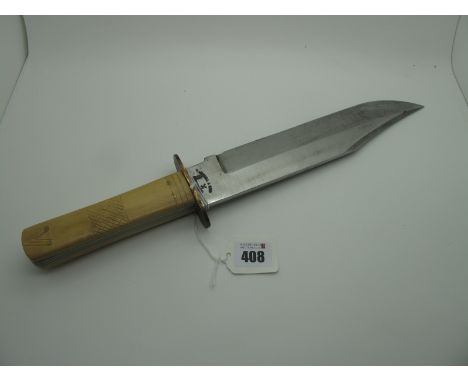 John Nowill &amp; Sons; A Bowie Knife, with light wood handle and copper cross guard, blade length 27cm, overall length 40cm.
