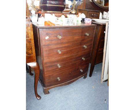 A 19TH CENTURY MAHOGANY BOWFRONTED COMMODE (converted to a cupboard)