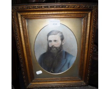 A VICTORIAN PASTEL PORTRAIT OF A BEARDED GENTLEMAN