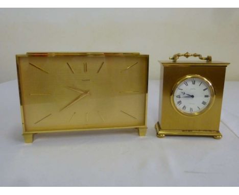 Luxor brass mantle clock and an Angelus brass electric mantle clock