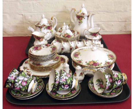 Royal Albert Old Country Roses tea and dessert service, also six provincial flowers cups and saucers. Condition report: see t