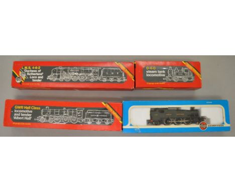 OO Gauge. 4 x Hornby/Airfix locomotives. Includes R.066 "Duchess of Sutherland", R.759 "Albert hall", R.255 passenger tank lo