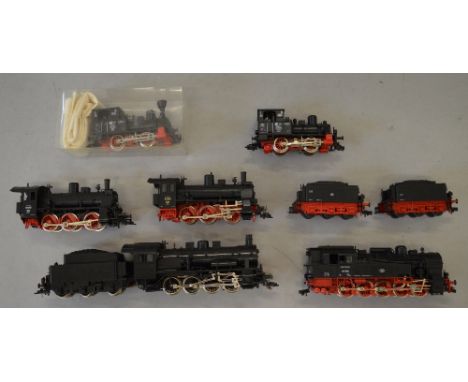 H0 Scale. Fleischmann. 6 x unboxed steam locomotives. Overall G
