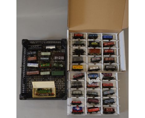 OO Gauge 44 x unboxed rolling stock, together with re-painted Wrenn 0-6-0 tank engine. Overall F. Some slight damage to some 