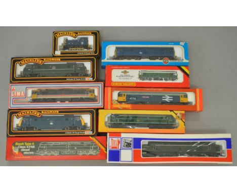 OO Gauge. Ex-Shop Stock. 10 x diesel/electric locomotives. Hornby, Mainline, Lima, Jouef & Airfix. Includes classes 47, 25, 4