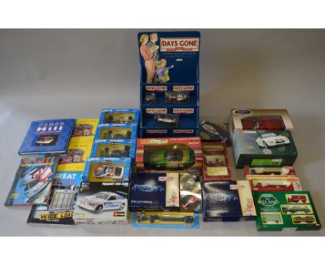 Diecast mixed lot. Includes Lledo Day's Gone By counter top display unit, Onyx F1 cars & helmet. 1:18 scale cars, etc.