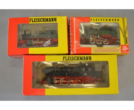 H0 Scale. Fleischmann. 3 x Steam tank locomotives. Ref 4028, 4825 & 4065. VG in G boxes.