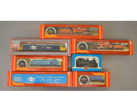 OO Gauge. 7 x boxed locomotives. Hornby, Lima & Airfix. All G/VG in G boxes.