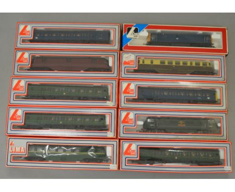 OO Gauge. Ex-Shop Stock. Lima Diesel Railcars (one damaged), 2 Car DMUs together with Warship Diesel and Class 73 Locomotive.