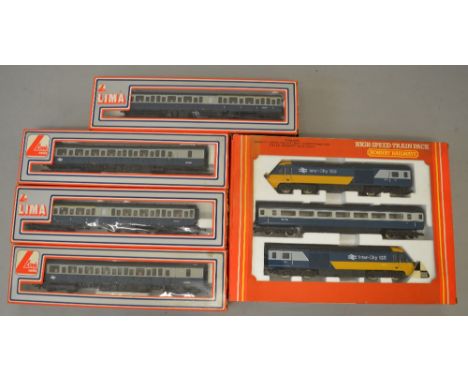 OO Gauge. Hornby High Speed Train pack. Together with Lima DMU set with 2 additional coaches. (5) VG in G+ boxes.