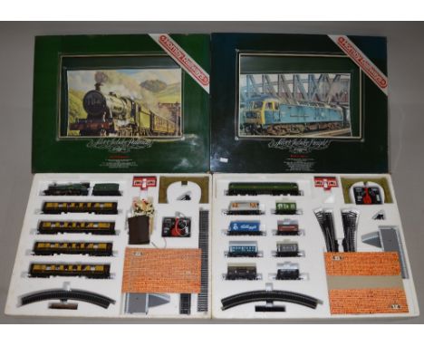 OO Gauge. 2 x Hornby Silver Jubilee train sets. R.684 Freight set & R.687 Pullman set. Both VG appear complete, in P/F boxes.