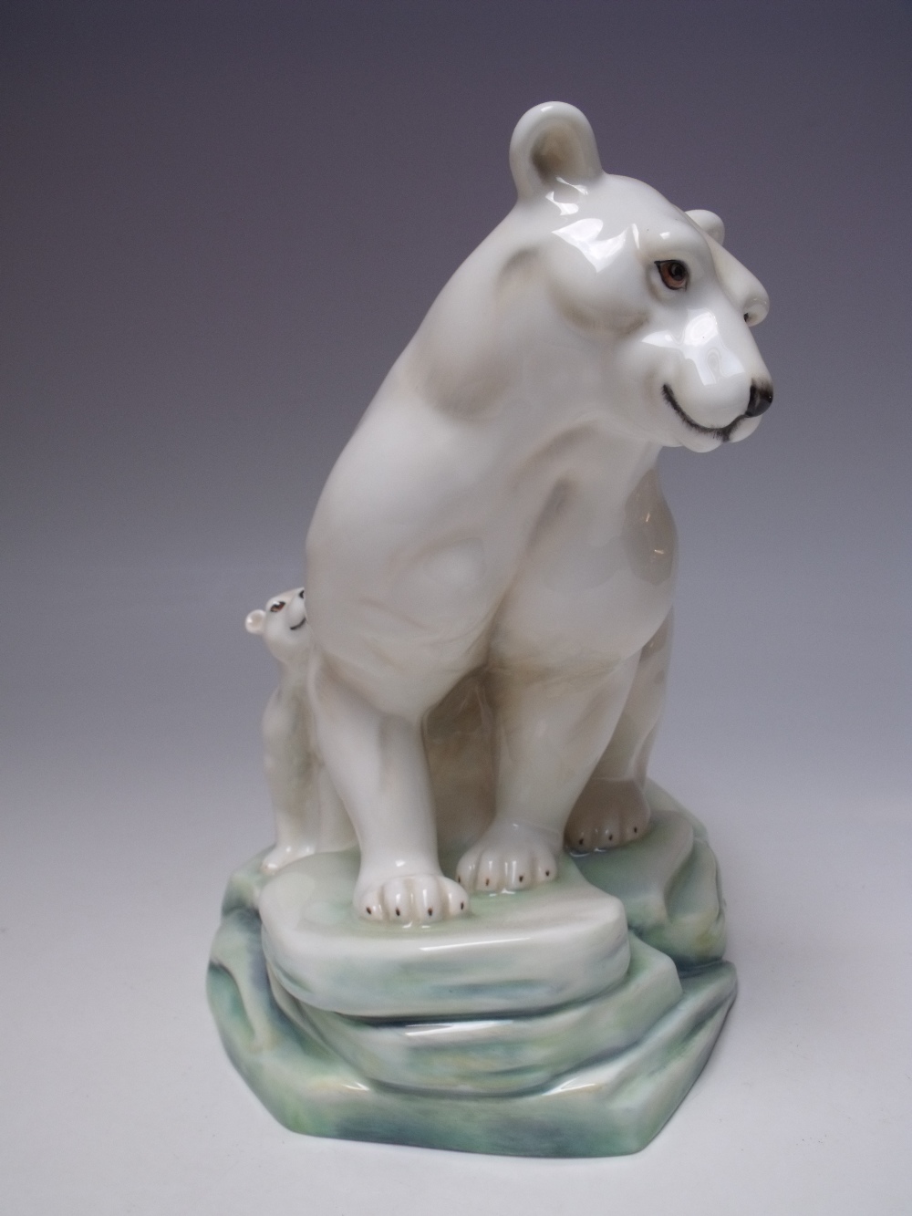 A ROYAL DOULTON ARCHIVES LIMITED EDITION 'POLAR BEAR AND CUB' FIGURE