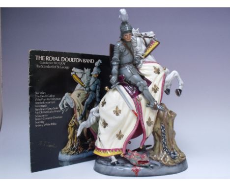 A RARE AND EXCEPTIONAL SIGNED ROYAL DOULTON 'ARTISTS COPY' FIGURE OF 'ST GEORGE AND THE DRAGON' - HN2856, this exceptional mo