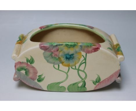 A CLARICE CLIFF OVAL PLANTER IN THE VISCARIA PATTERN, printed marks to the base, W 21.5 cm S/D Buyers - for shipping pricing 