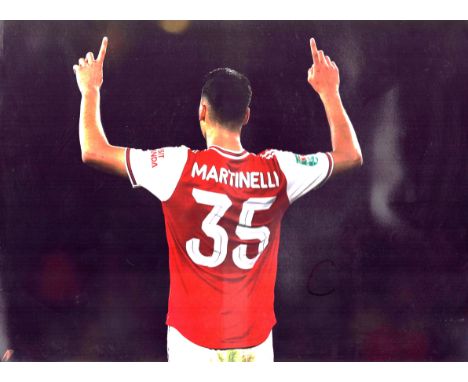 Gabriel Martinelli signed 16x12 inch colour print. Good condition. All autographs are genuine hand signed and come with a Cer