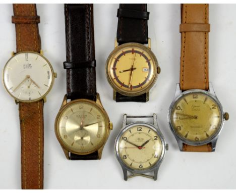 Avia gentleman's 15 jewel wristwatch in stainless steel case, the signed dial with subsidiary seconds, inner minute track and