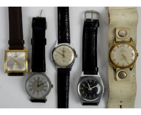 Vintage 1960's Smiths square faced dress watch with silvered dial and 21 jewel movement, on a brown leather strap,  Arlington